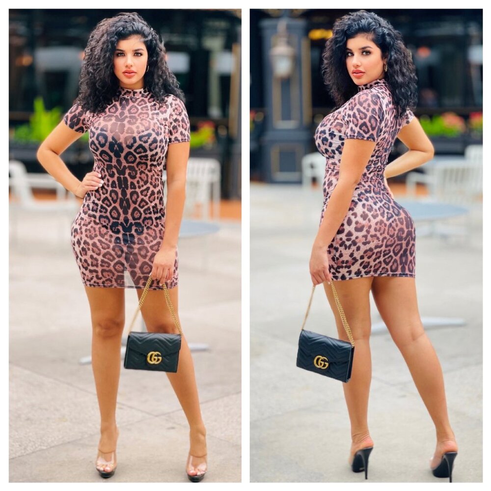 Lynx Leopard Print Mini Dress